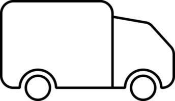Delivery Truck Icon In Black Line Art. vector