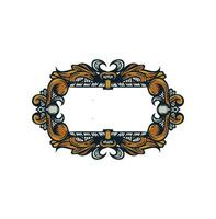 Decorative vintage rectangular frame and border hand drawn vector