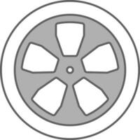 Rim Or Tyre Icon In White And Gray Color. vector