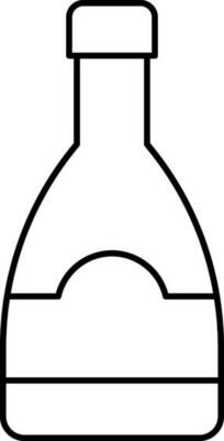 Illustration of Alcohol Bottle Icon in Line Art.
