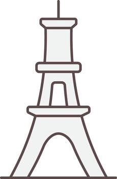 Flat Style Eiffel Tower Icon In Gray Color. vector