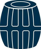 Isolated Dhol or Drum Icon in Flat Style. vector