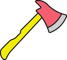 Isolated Axe Icon In Red And Yellow Color. vector