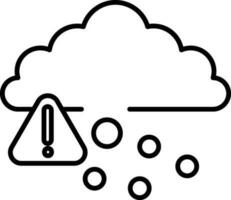 Stroke Style Cloud Hail Alert Icon Or Symbol. vector