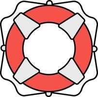 Lifebuoy Icon In Gray And Red Color. vector