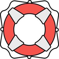 Lifebuoy Icon In Gray And Red Color. vector