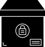 Locked Parcel Box Icon In Black and White Color. vector