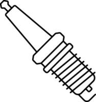 Spark Plug Icon In Black Line Art. vector