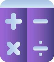 Flat Style Calculator Icon In Purple And Blue Color. vector