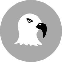 Eagle Face Icon On Gray Background. vector