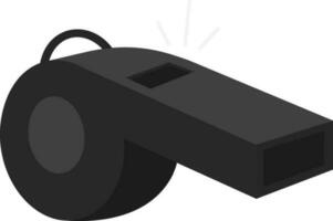 Isometric Whistle Icon In Black Color. vector