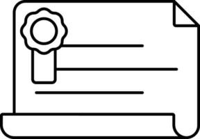 Scroll Certificate Icon In Black Outline. vector