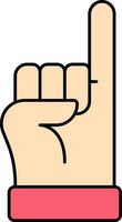 Little Finger Up Hand Icon In Yellow And Red Color. vector