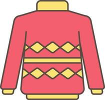 Sweater Icon In Red And Yellow Color. vector