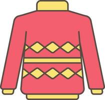 Sweater Icon In Red And Yellow Color. vector