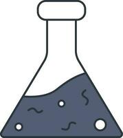 Flask Icon In Blue And White Color. vector