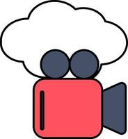 Flat Style Cloud With Video Camera Icon. vector