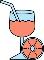 Kiwi Juice Glass Icon In Red And Blue Color. vector