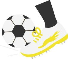 fútbol kickball jugador pierna icono en plano estilo. vector