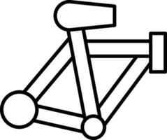 Illustration of Bicycle Frame Icon in Black Color Outline. vector