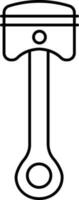 Isolated Piston Icon In Black Outline. vector