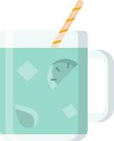 Illustration of Lemonade Cocktail Drink With Straw Icon in Flat Style. vector