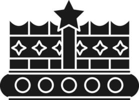 Crown Icon In Black and White Color. vector