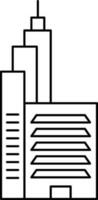 Modern Building Icon In Black Out Line. vector