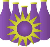 Hit Bottle Icon In Green And Purple Color. vector