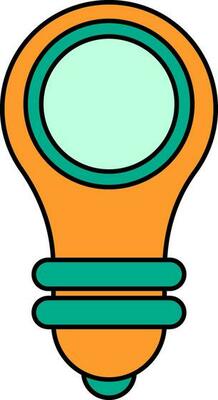 Isolated Financial Bulb Icon In Green And Orange Color.