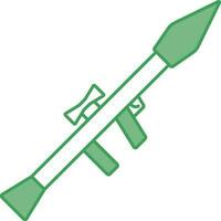 Rocket Launcher Icon In Green And White Color. vector