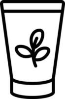 Organic Tube Icon in Black Line Art. vector