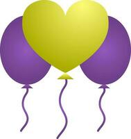 Balloons Icon In Purple And Green Color. vector