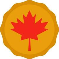 Seal Stamp Of Canada Icon In Yellow And Red Color. vector