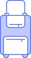 Trolley Bag Icon In Blue And White Color. vector