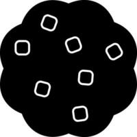 Black and White Color Cookies Icon In Flat Style. vector