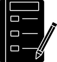 Survey Or Optional List With Pencil Icon In Flat Style. vector