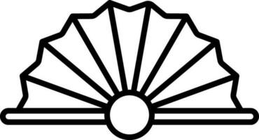 Illustration Of Chinese Fan Icon Or Symbol In Stroke Style. vector