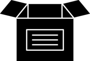 Black and White Color Open Box Icon In Flat Style. vector