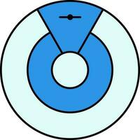 Radar Icon In Blue Color. vector