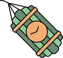 Time Bomb Icon In Green And Orange Color. vector