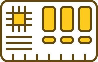 Illustration Of Motherboard Icon In Yellow And White Color. vector