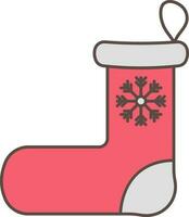 Snowflake Symbol In Socks Red And Grey Icon. vector