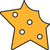 Star Shape Cookie Icon In Yellow Color. vector