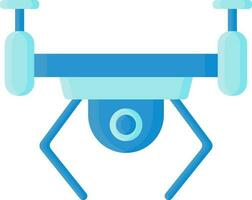 Drone Camera Icon In Blue Color. vector