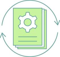 Green And White Batch Processing Icon Or Symbol. vector