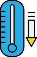 Temperature Falling Icon In Blue Color. vector