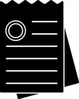 Black And White Invoice Or Receipt Icon. vector