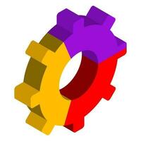 Colorful cogwheel infographic chart in 3d style. vector