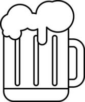 Beer Mug Icon in Line Art. vector